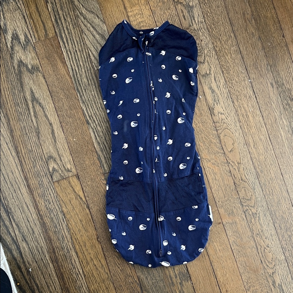 Cozy Navy Footie with White Dots